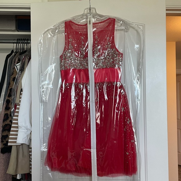 Red Sherri Hill Cocktail or Prom Dress - Picture 5 of 5